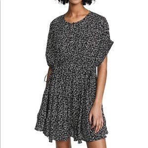 Free People One Fine Day black floral mini dress tunic